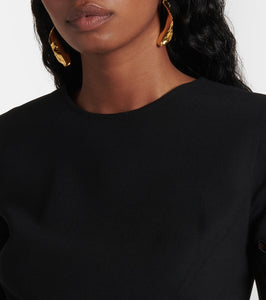 Oscar de la Renta Peony cutout wool-blend minidress