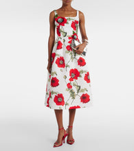 Oscar de la Renta Poppy embroidered midi dress
