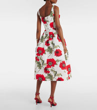 Oscar de la Renta Poppy embroidered midi dress