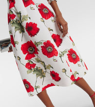 Oscar de la Renta Poppy embroidered midi dress