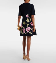 Oscar de la Renta Poppy floral jacquard minidress