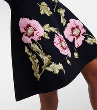 Oscar de la Renta Poppy floral jacquard minidress