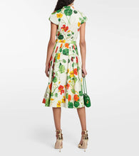 Oscar de la Renta Printed cotton-blend midi dress
