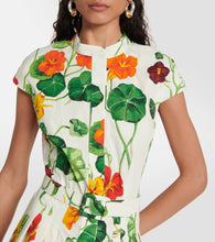 Oscar de la Renta Printed cotton-blend midi dress