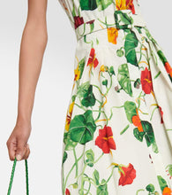 Oscar de la Renta Printed cotton-blend midi dress