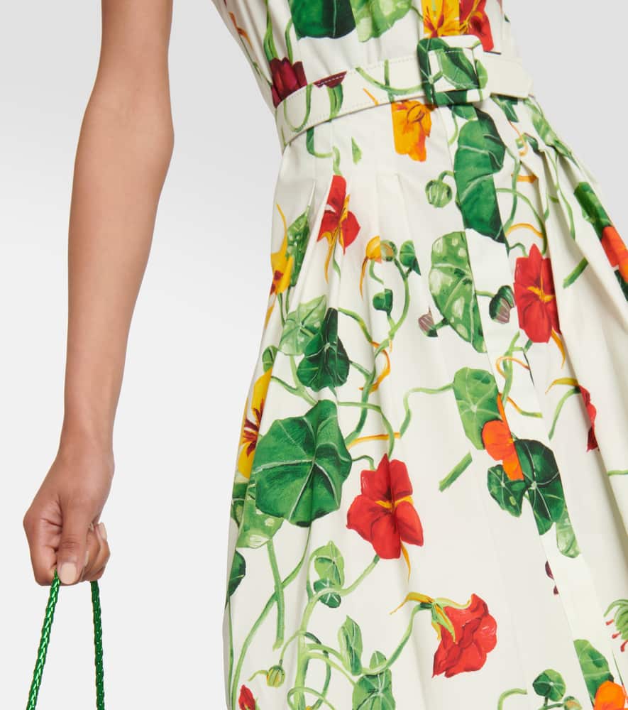 Oscar de la Renta Printed cotton-blend midi dress