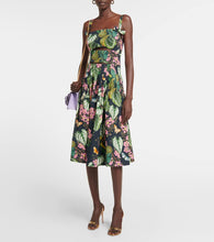 Oscar de la Renta Printed cotton-blend poplin midi dress