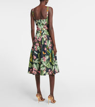 Oscar de la Renta Printed cotton-blend poplin midi dress