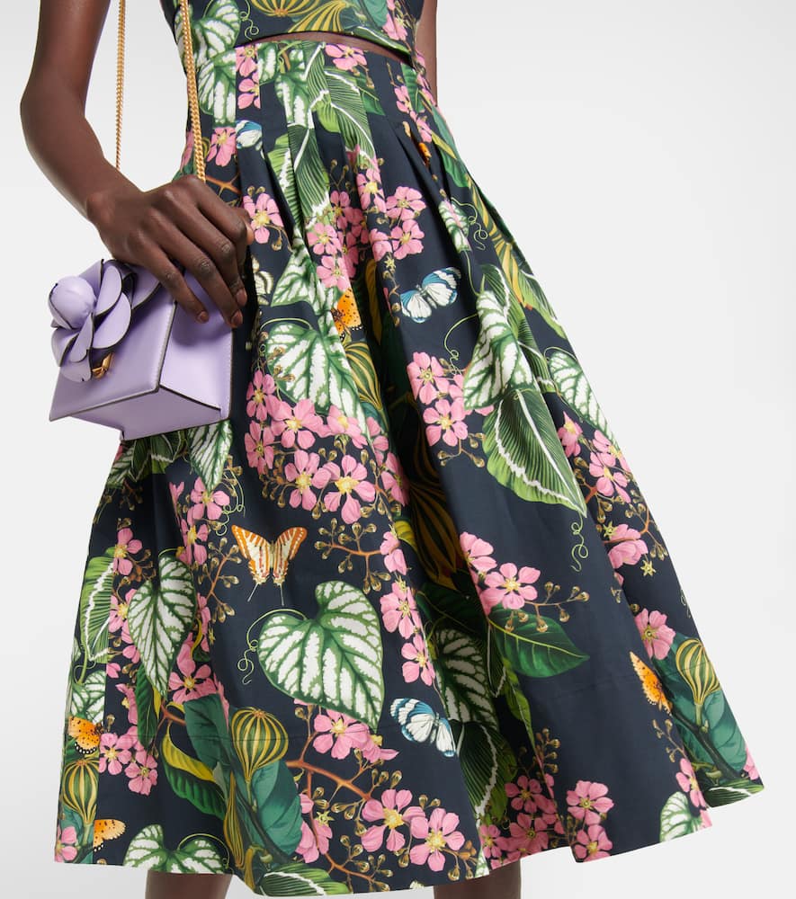Oscar de la Renta Printed cotton-blend poplin midi dress