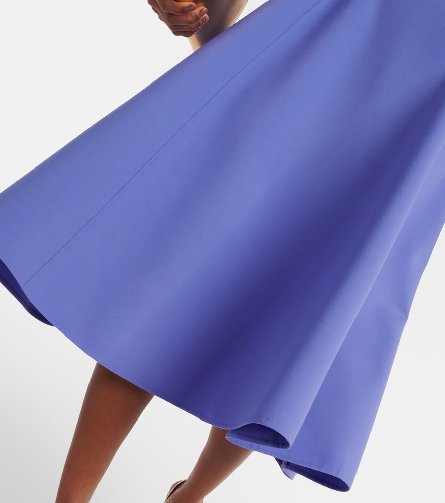 Oscar de la Renta Puff-sleeve wool-blend midi dress