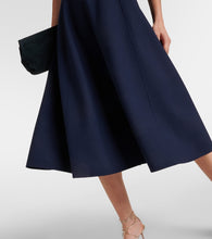 Oscar de la Renta Puff-sleeve wool-blend midi dress