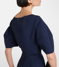 Oscar de la Renta Puff-sleeve wool-blend midi dress