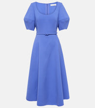 Oscar de la Renta Puff-sleeve wool-blend midi dress. Oscar de la Renta 泡泡袖羊毛混纺中长连衣裙