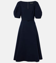 Oscar de la Renta Puff-sleeve wool-blend midi dress. Oscar de la Renta 泡泡袖羊毛混纺中长连衣裙