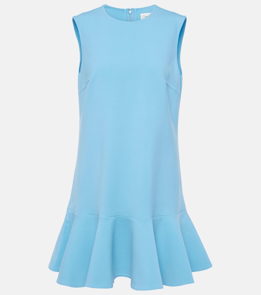 Oscar de la Renta Ruffle-trimmed wool-blend minidress. Oscar de la Renta 荷叶边饰羊毛混纺迷你连衣裙
