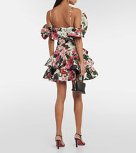 Oscar de la Renta Ruffled floral cotton-blend minidress