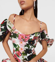 Oscar de la Renta Ruffled floral cotton-blend minidress