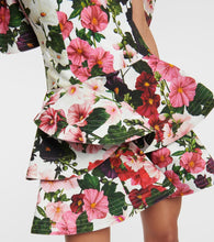 Oscar de la Renta Ruffled floral cotton-blend minidress