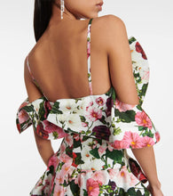 Oscar de la Renta Ruffled floral cotton-blend minidress