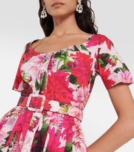Oscar de la Renta Scoop-neck floral midi dress