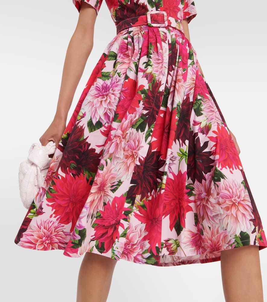 Oscar de la Renta Scoop-neck floral midi dress