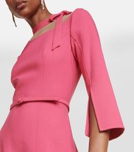 Oscar de la Renta Split-sleeve wool-blend midi dress