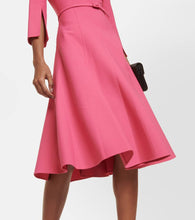 Oscar de la Renta Split-sleeve wool-blend midi dress