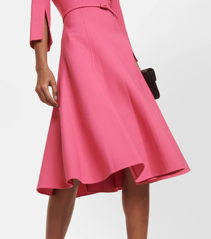 Oscar de la Renta Split-sleeve wool-blend midi dress
