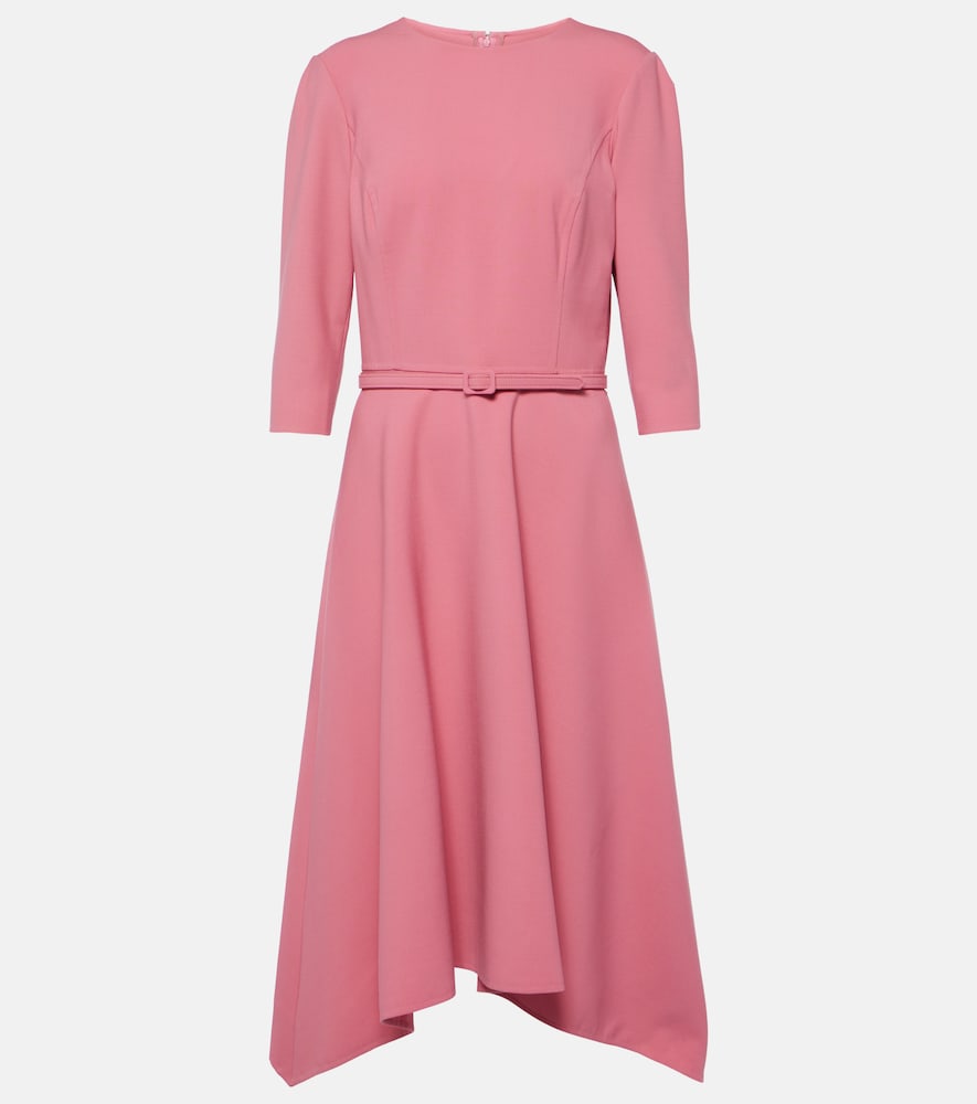 Oscar de la Renta Wool-blend midi dress. Oscar de la Renta 羊毛混纺中长连衣裙