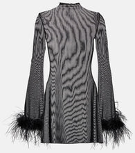 Oseree Feather-trimmed minidress