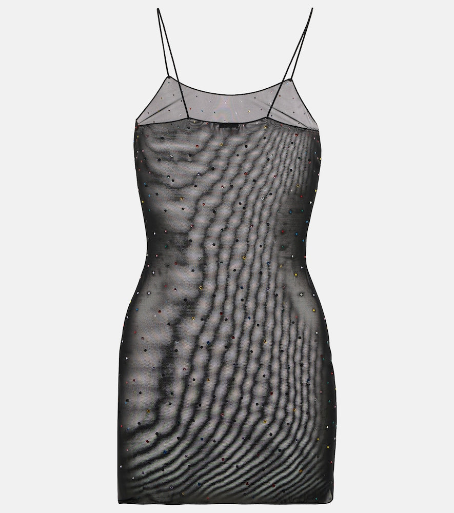 Oseree Gem embellished mesh slip dress. Oseree Gem 缀饰网纱吊带裙