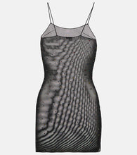 Oseree Gem embellished mesh slip dress