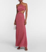 Oseree Lumière O-Gem cutout maxi dress