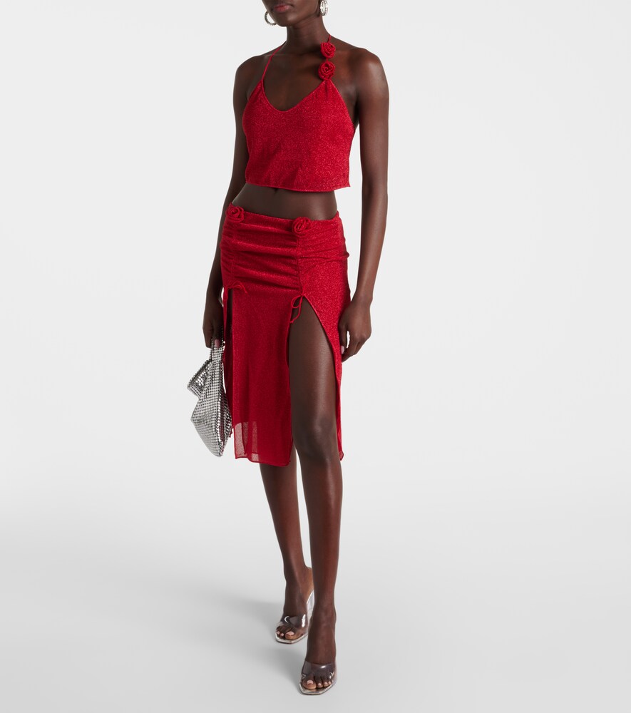 Oseree Rose midi skirt