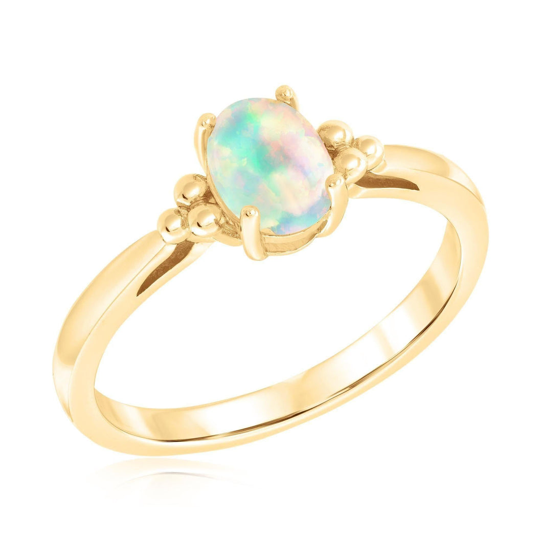 Oval Opal Yellow Gold Ring