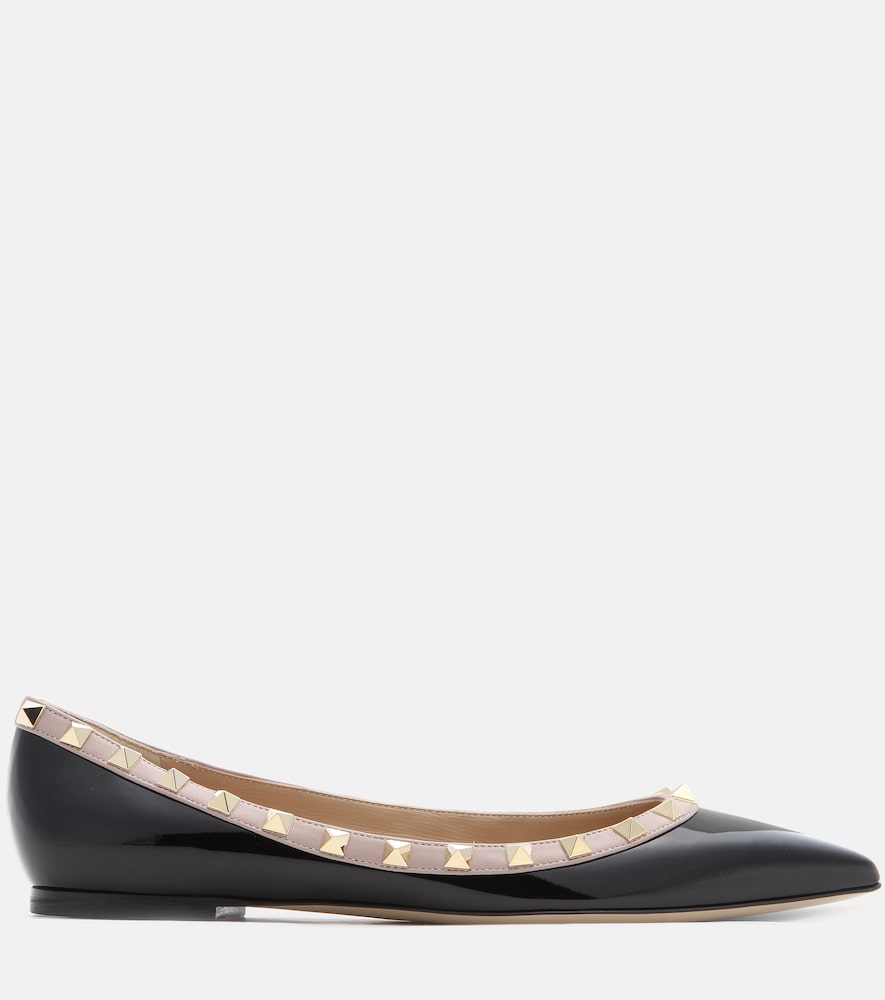 Valentino Garavani Rockstud patent leather ballet flats