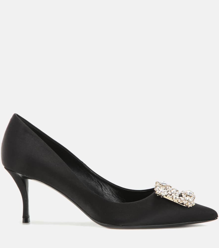 Roger Vivier Embellished satin pumps
