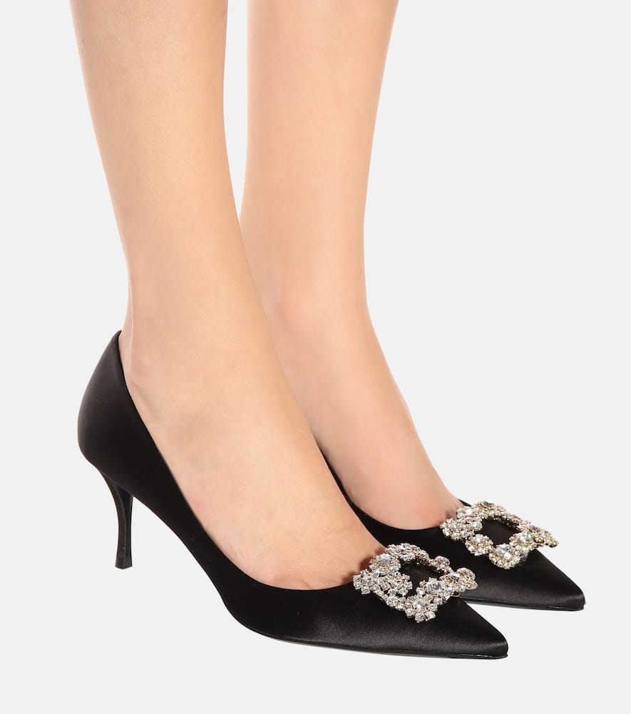 Roger Vivier Embellished satin pumps