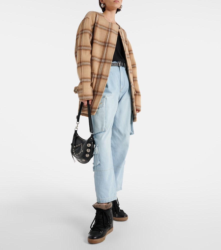 Isabel Marant Nowles shearling-trimmed leather ankle boots