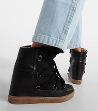 Isabel Marant Nowles shearling-trimmed leather ankle boots