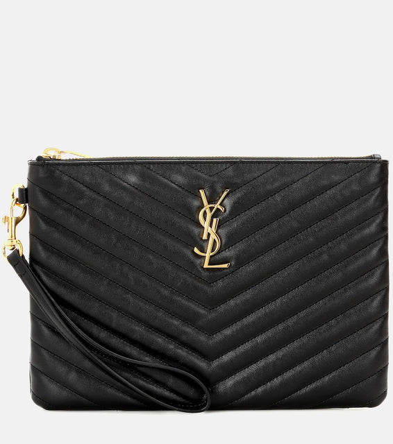 Saint Laurent Cassandre matelass√É¬© leather pouch. Shop Saint Laurent Clutches for women now.