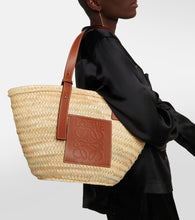Loewe Medium leather-trimmed basket tote