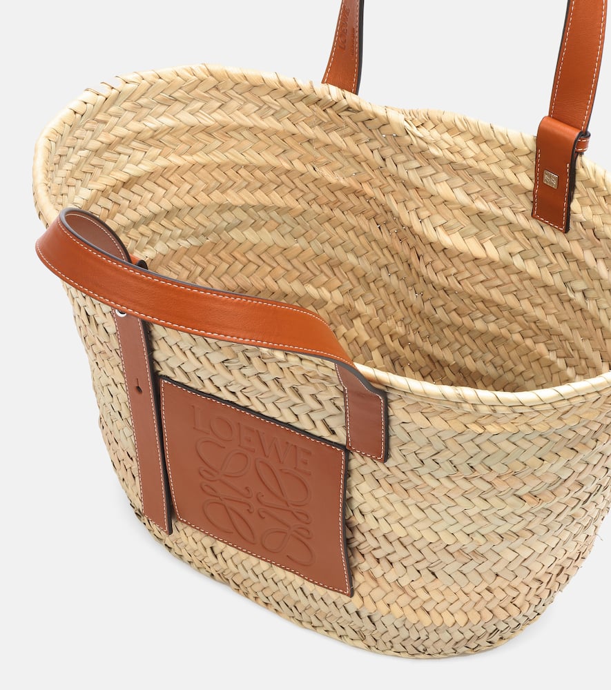 Loewe Medium leather-trimmed basket tote
