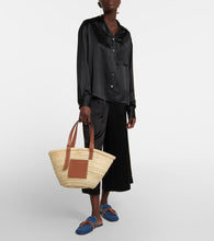 Loewe Medium leather-trimmed basket tote