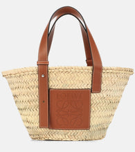 Loewe Small leather-trimmed basket tote - Loewe 小号皮革饰边篮子手提包