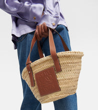 Loewe Small leather-trimmed basket tote