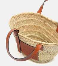 Loewe Small leather-trimmed basket tote
