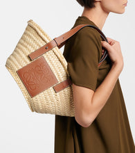 Loewe Small leather-trimmed basket tote