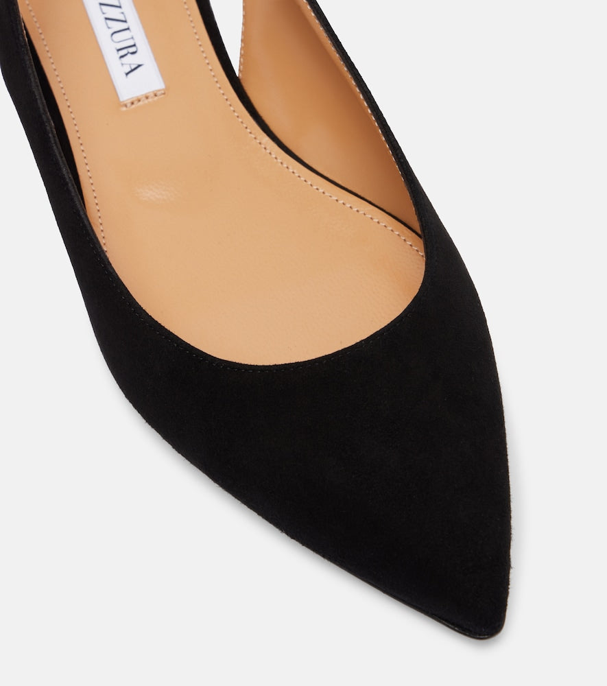 Aquazzura Bow Tie suede ballet flats