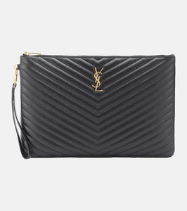 Saint Laurent Cassandre matelass√É¬© leather clutch. Shop Saint Laurent Clutches for women now.